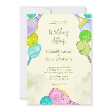 Sports Lover Watercolor Pickleball Themed Wedding