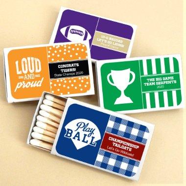 Sports Themed Set Of 50 Personalized Matchboxes