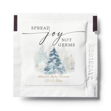 Spread joy not germs Christmas tree snow Hand Sanitizer Packet