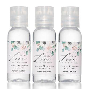 Spread Love anemone floral blush wedding favor Hand Sanitizer