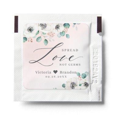 Spread Love anemone floral blush wedding favor Hand Sanitizer Packet