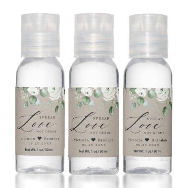 Spread Love floral dusty blue wedding favor Hand Sanitizer