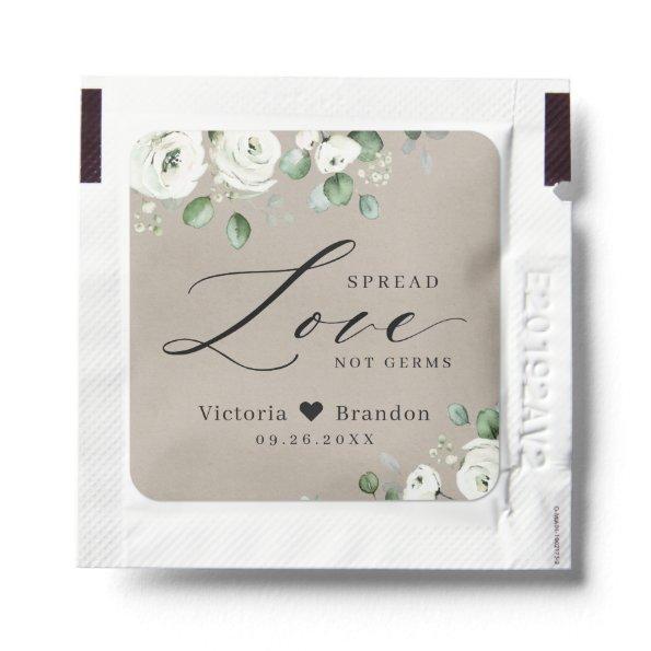 Spread Love floral dusty blue wedding favor Hand Sanitizer Packet