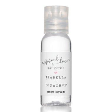 Spread Love Not Germ Hand Sanitizer Wedding Favor