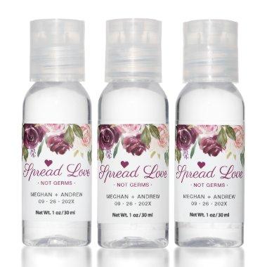 Spread Love Not Germs Beautiful Purple Floral Hand Sanitizer
