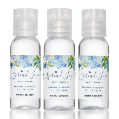 Spread Love Not Germs Blue Hydrangeas Chic Floral Hand Sanitizer