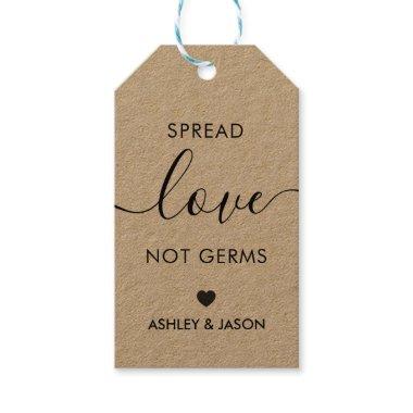 Spread Love Not Germs Favor Tag, Kraft Wedding Gift Tags