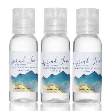 Spread Love Not Germs Gold Mountains Bridal Shower Hand Sanitizer