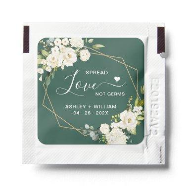 Spread Love Not Germs Greenery Floral Geometric Hand Sanitizer Packet
