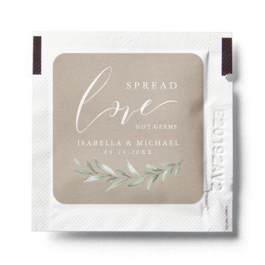 Spread Love not germs kraft greenery wedding Hand Sanitizer Packet