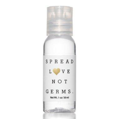 Spread Love Not Germs Personalized Wedding Favor Hand Sanitizer
