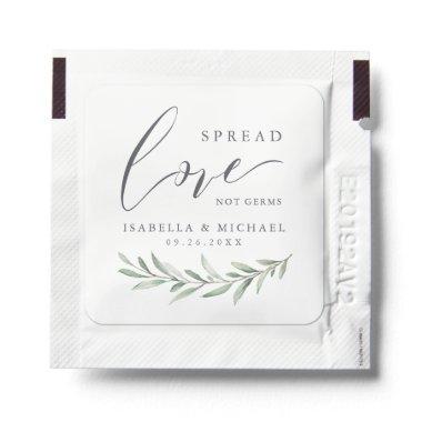 Spread Love not germs rustic greenery wedding Hand Sanitizer Packet