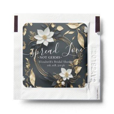 Spread Love Not Germs White Floral Wreath Wedding Hand Sanitizer Packet