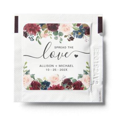 Spread the Love Burgundy Red Blush Navy Floral Hand Sanitizer Packet