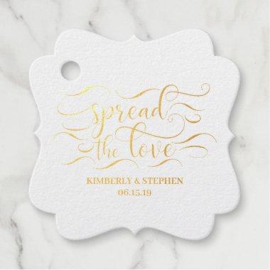 Spread the Love Elegant Wedding Foil Favor Tags