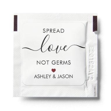 Spread the Love Not Germs Personalized Burgundy Hand Sanitizer Packet