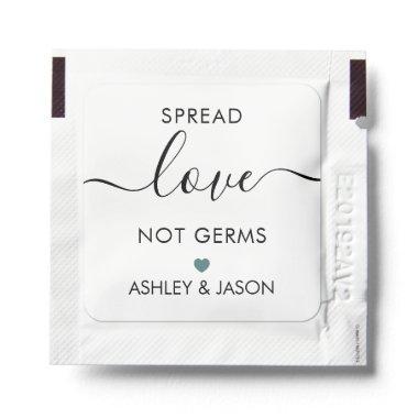 Spread the Love Not Germs Personalized Gray Teal Hand Sanitizer Packet