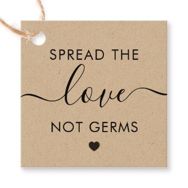 Spread the Love Not Germs Wedding Gift Tag, Kraft Favor Tags