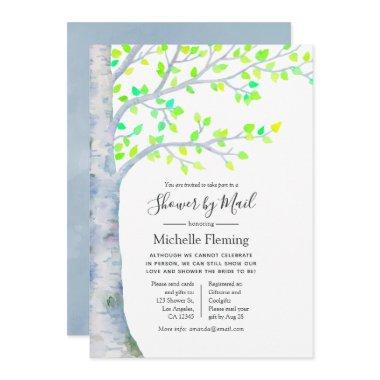 Spring Birch Tree Baby or Bridal Shower by Mail Invitations