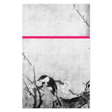 SPRING BIRD AND FLOWER TREE Black White Red Stationery