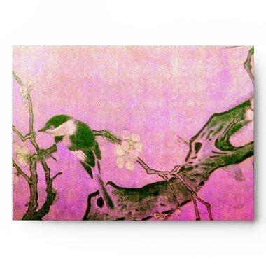 SPRING BIRD ANF FLOWER TREE Pink Fuchsia Envelope