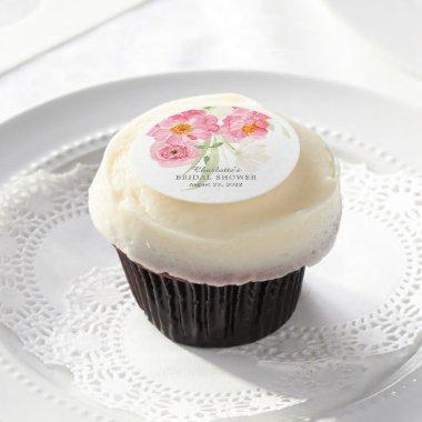 Spring Blossoms Floral Bridal Shower Edible Frosting Rounds