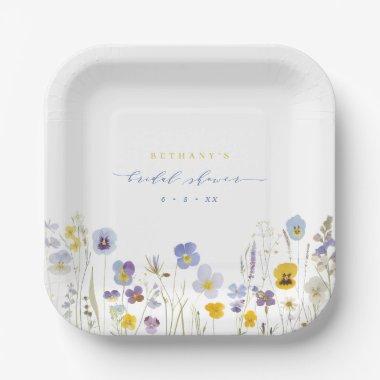 Spring Blue & Yellow Wildflowers  Paper Plates