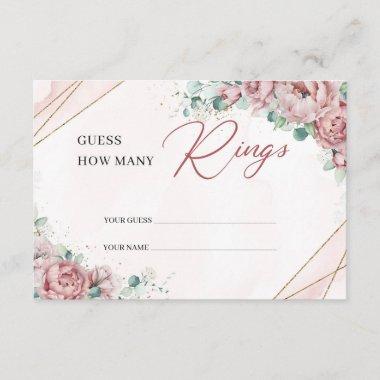 Spring Blush floral gold Guess how many rings Invitations