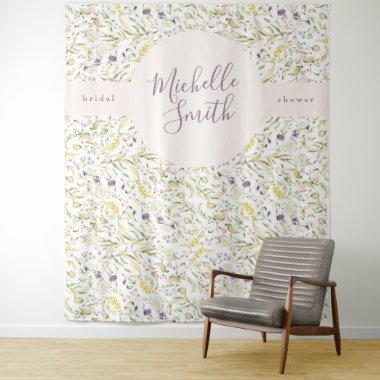 Spring Boho Wildflower Pampas  Banner Tapestry
