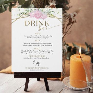 Spring  Drinks Menu Sign Wildflower