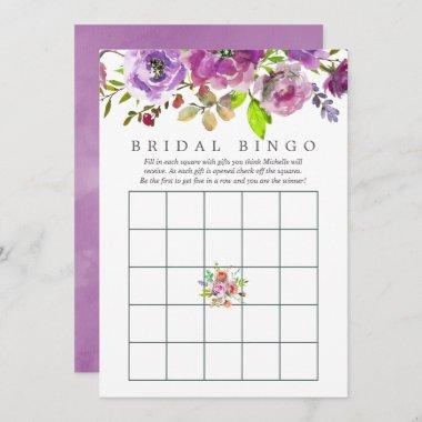 Spring Bridal Shower Watercolor Floral Bingo Invitations