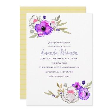 Spring Bridal Shower watercolor floral Invitations