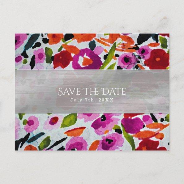 Spring Bright Flowers Bridal Shower Save the Date Announcement PostInvitations
