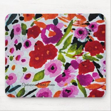 Spring Bright Flowers Floral Elegant Watercolor Mouse Pad