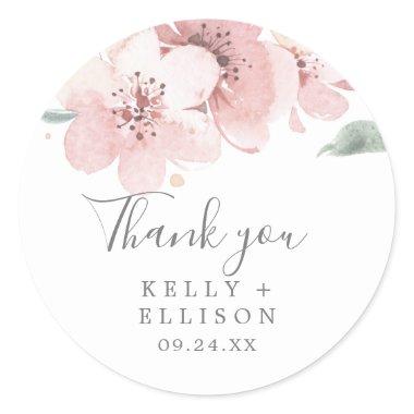 Spring Cherry Blossom Thank You Favor Sticker