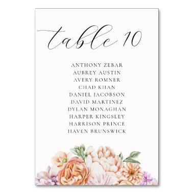 Spring Colorful Floral Whimsical Seating Chart Table Number