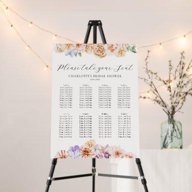 Spring Colorful Flowers Romantic Seating Chart Foam Board