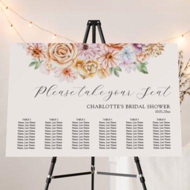 Spring Colorful Flowers Romantic Seating Chart Foam Board