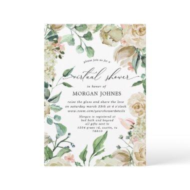 Spring Cream Floral Virtual Shower