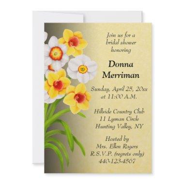 Spring Daffodil Bouquet Bridal Shower Invitations