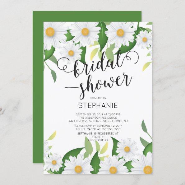 Spring Daisy Flowers Bridal Shower Invitations