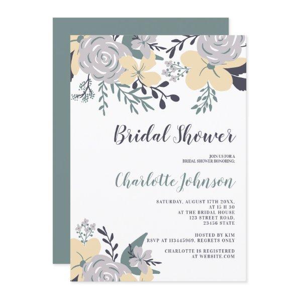 Spring dusty green yellow floral