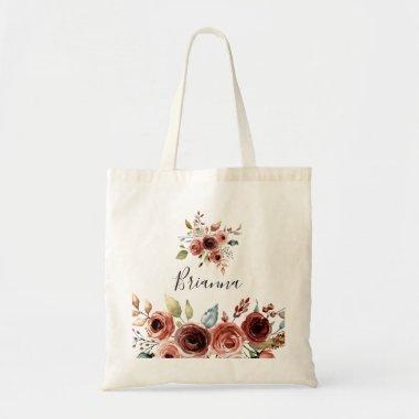 Spring Elegant Floral Bridesmaid Tote Bag