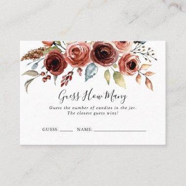 Spring Elegant Floral Guess How Many Game Invitations