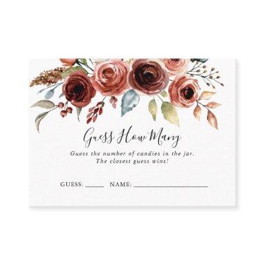 Spring Elegant Floral Guess How Many Game Invitations