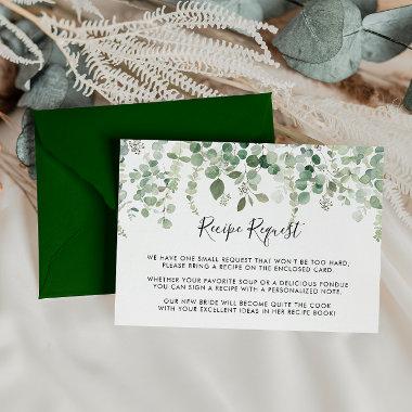 Spring Eucalyptus Greenery Wedding Recipe Request Enclosure