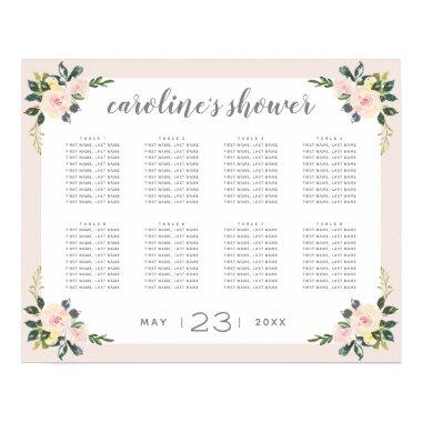 Spring Floral Blush Bridal Shower Seating Chart