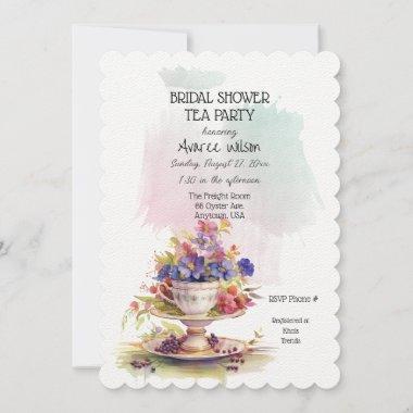 Spring Floral Bridal Tea Party Invitations