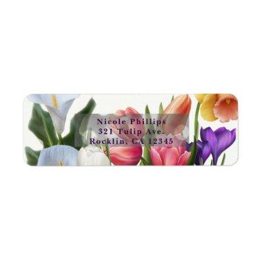 Spring Floral Easter Egg Bridal Shower Invitations Label