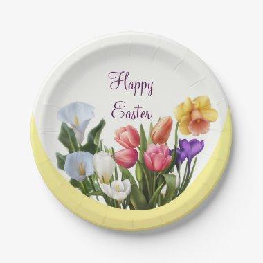 Spring Floral Easter Springtime Flowers Elegant Paper Plates